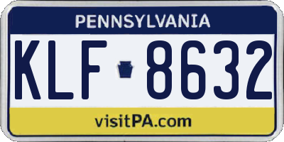 PA license plate KLF8632