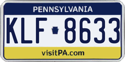 PA license plate KLF8633