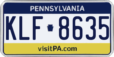 PA license plate KLF8635