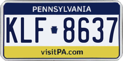PA license plate KLF8637