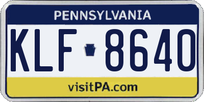 PA license plate KLF8640