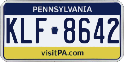 PA license plate KLF8642