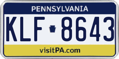 PA license plate KLF8643
