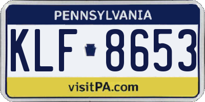 PA license plate KLF8653