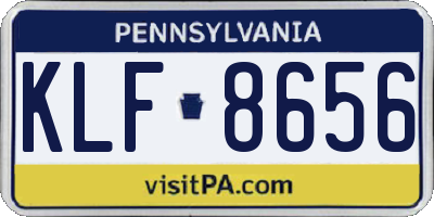 PA license plate KLF8656