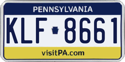 PA license plate KLF8661