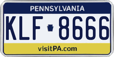 PA license plate KLF8666