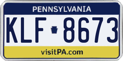 PA license plate KLF8673