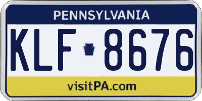 PA license plate KLF8676