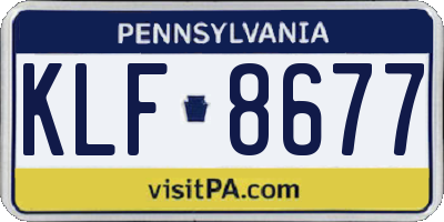 PA license plate KLF8677