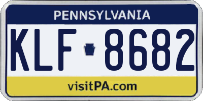 PA license plate KLF8682