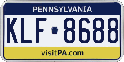PA license plate KLF8688