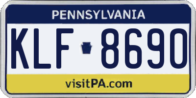 PA license plate KLF8690