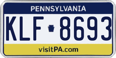 PA license plate KLF8693