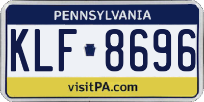 PA license plate KLF8696