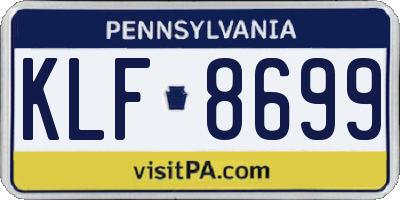 PA license plate KLF8699