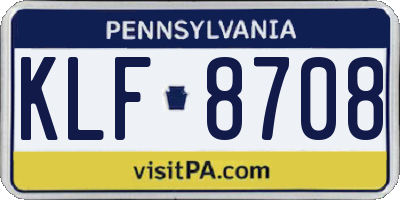 PA license plate KLF8708