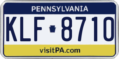 PA license plate KLF8710