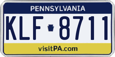 PA license plate KLF8711
