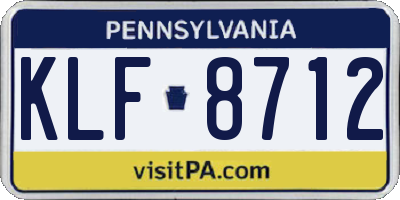 PA license plate KLF8712