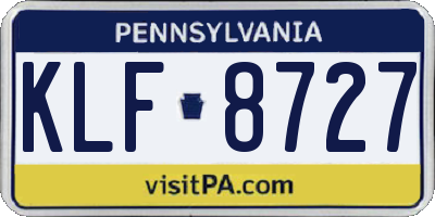 PA license plate KLF8727