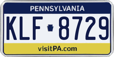 PA license plate KLF8729