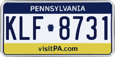 PA license plate KLF8731