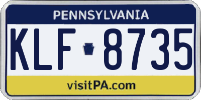 PA license plate KLF8735