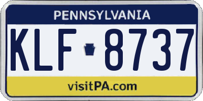 PA license plate KLF8737
