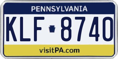 PA license plate KLF8740