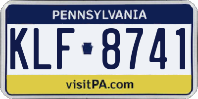 PA license plate KLF8741