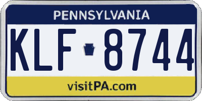 PA license plate KLF8744