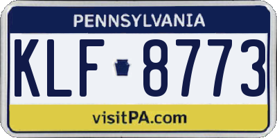 PA license plate KLF8773