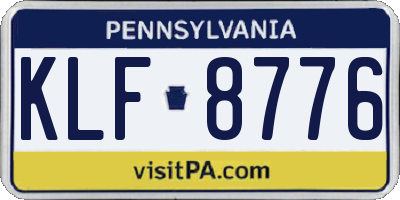 PA license plate KLF8776