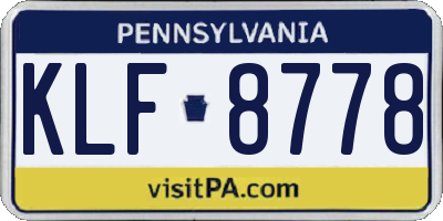 PA license plate KLF8778