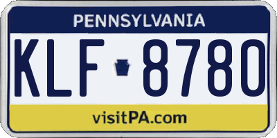 PA license plate KLF8780