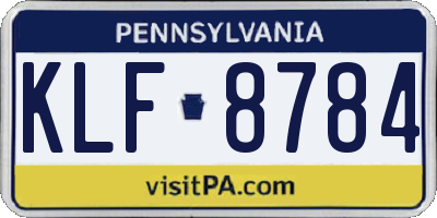 PA license plate KLF8784