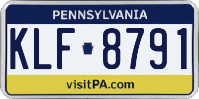 PA license plate KLF8791