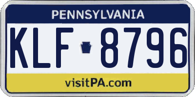 PA license plate KLF8796