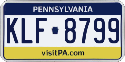PA license plate KLF8799