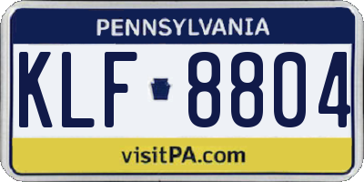 PA license plate KLF8804