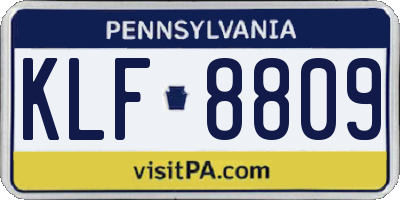 PA license plate KLF8809