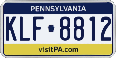 PA license plate KLF8812