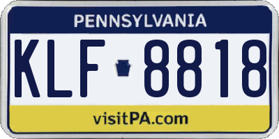 PA license plate KLF8818