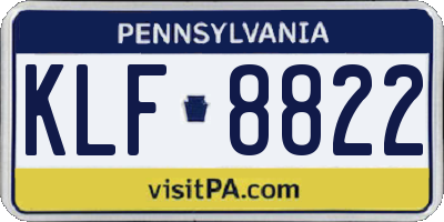 PA license plate KLF8822