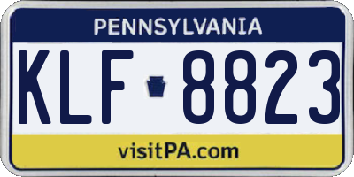 PA license plate KLF8823