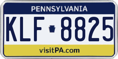 PA license plate KLF8825