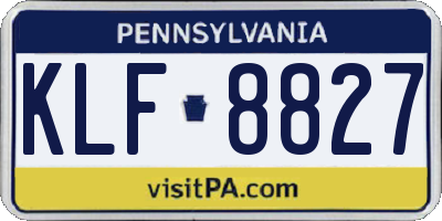PA license plate KLF8827