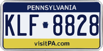 PA license plate KLF8828