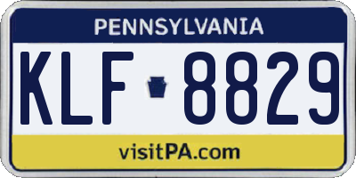 PA license plate KLF8829